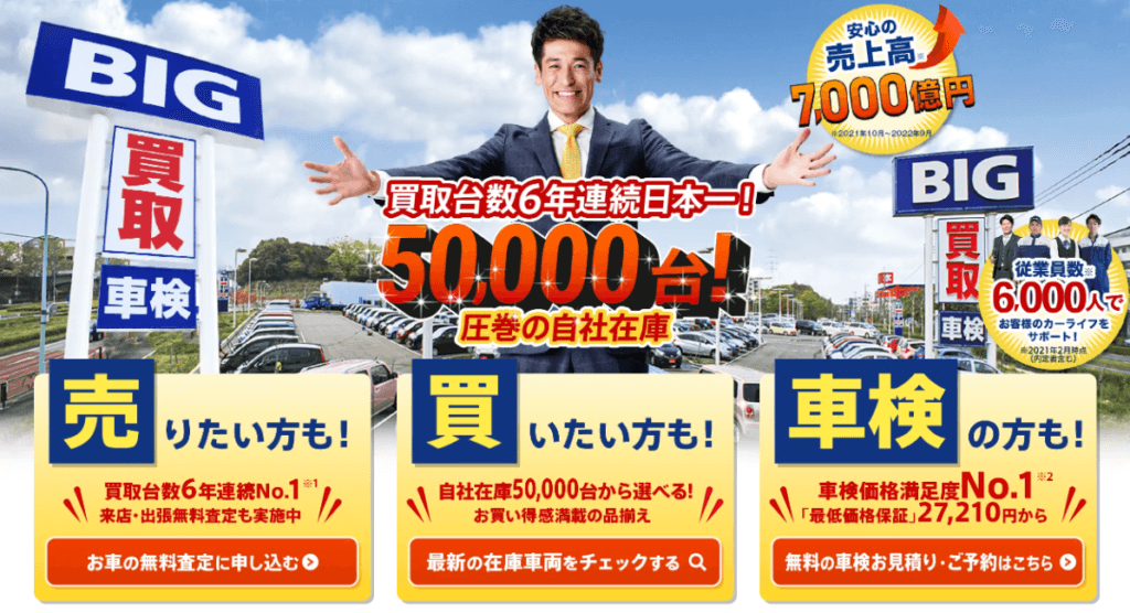 【ビッグモーター】中古車買取は利用すべき？口コミ＆評判を徹底評価